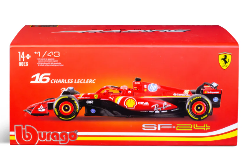 BBurago 1:43 Ferrari SF-24 2024 kypärällä – Charles Leclerc