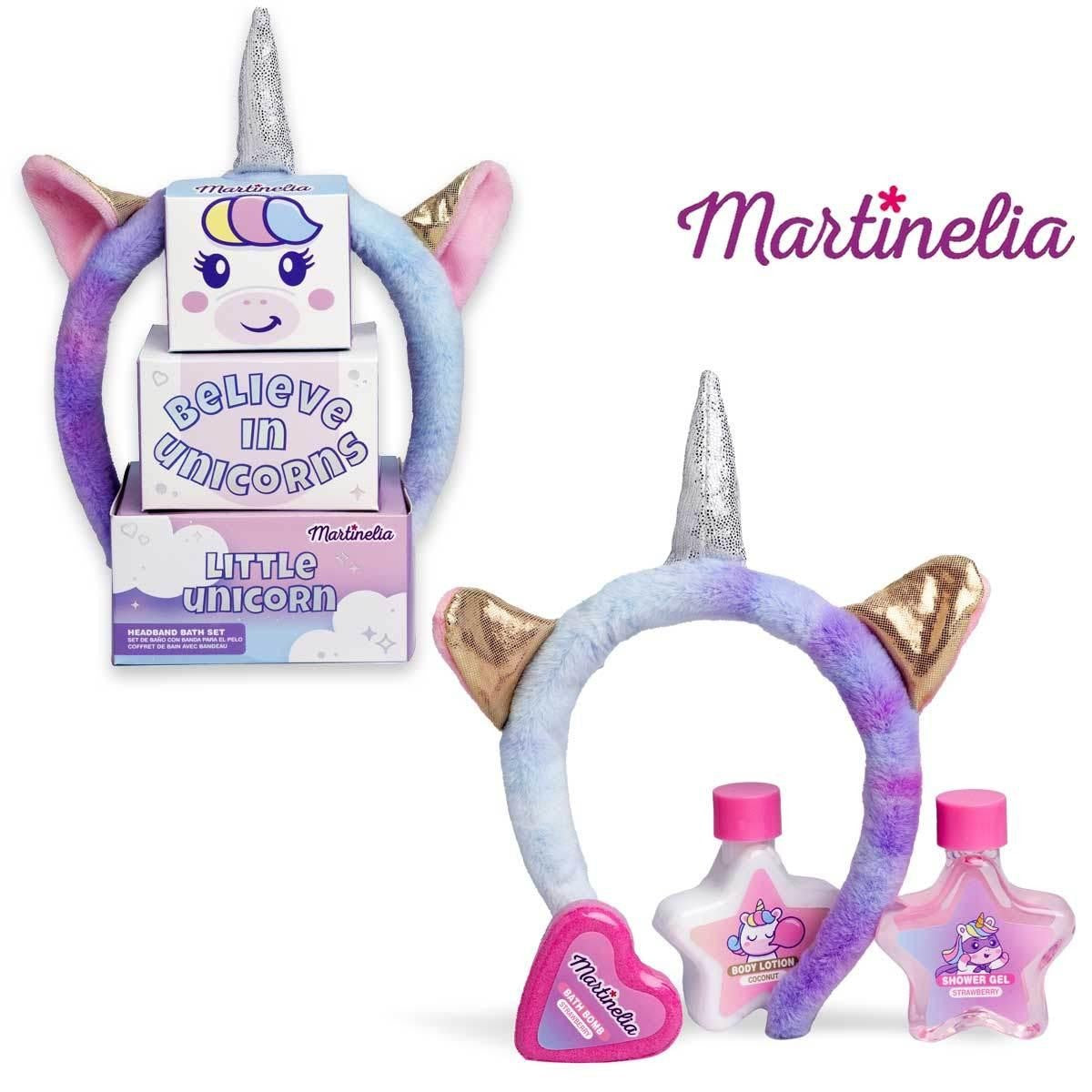 Kylpysetti, jossa on hiuspanta Martinelia Little Unicorn