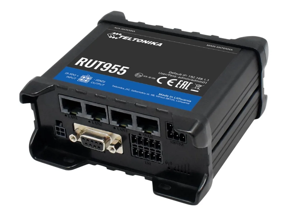 Teltonika RUT955 - wireless Router - WWAN - 802.11b/g/n - DIN rail mountable surface-mountable - Wireless router LTE