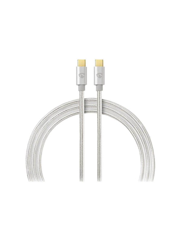 Nedis USB kaapeli | USB 3.2 Gen 2 | USB-CTM Uros | USB-CTM Uros | 100 W | 4K@60Hz | 10 Gbps | Kullattu | 1.00 m | Pyöreä | Nailon / Punottu | Alumiini | Laatikko kannella ja ikkunalla