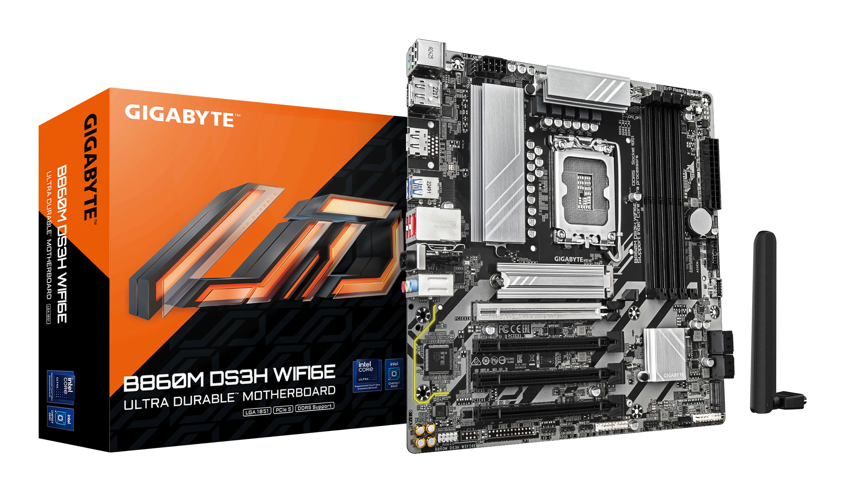 GIGABYTE B860M DS3H WIFI6E Emolevy - Intel B860 - Intel LGA1851 - DDR5 RAM - Micro-ATX