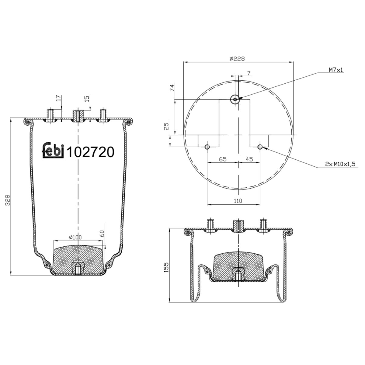 Metallipalje, ilmajousitus FEBI BILSTEIN 102720