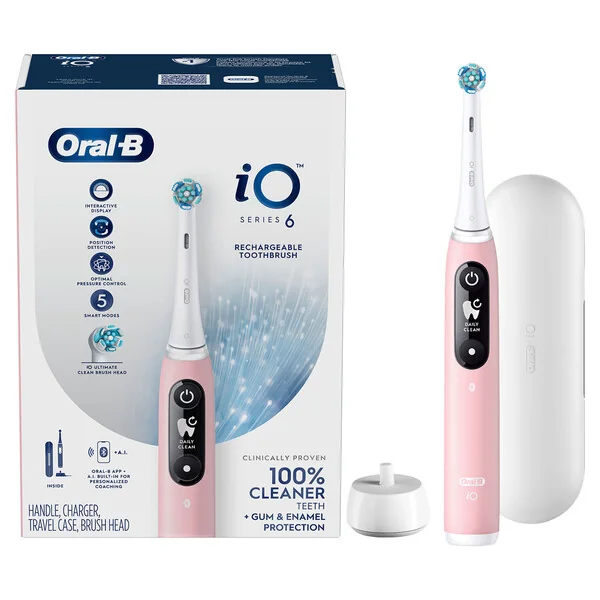 Oral-B iO Series 6 Sensitive Sähköhammasharja (Vaaleanpunainen hiekka)