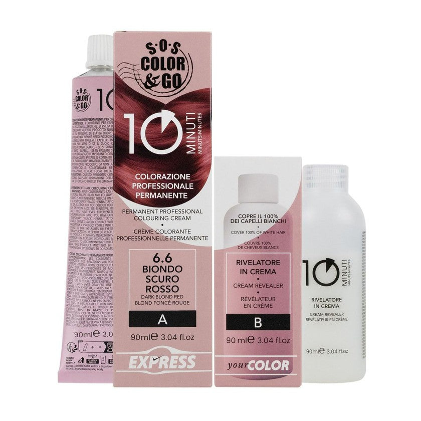 SOS color & go 10 minuuttia 6.6 värjäys 10min duo setti 90 + 90 ml kit