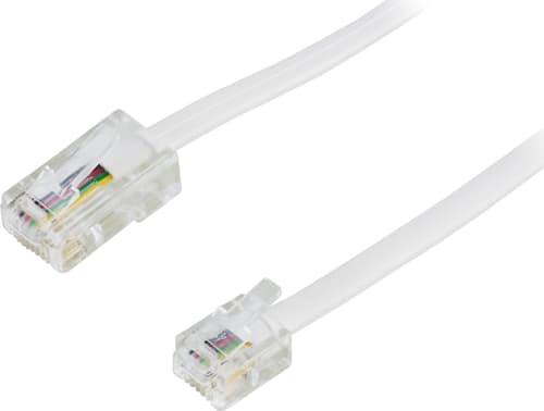 Modulaarikaapeli, 8P4C(RJ45) > 6P4C(RJ11),5m, valkoinen