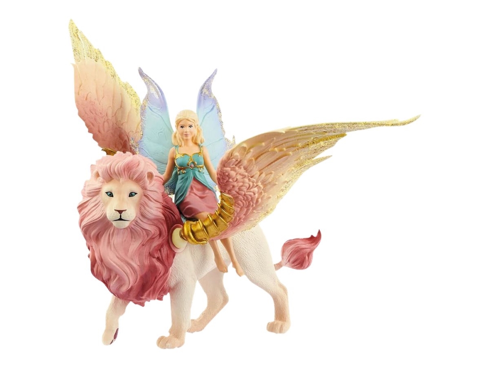 Schleich Lentävä keiju siivekkään leijonan selässä