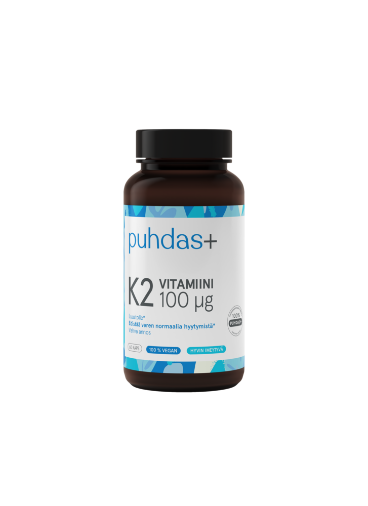 Puhdas+ K2-vitamiini 100 mikrogrammaa 60 kaps