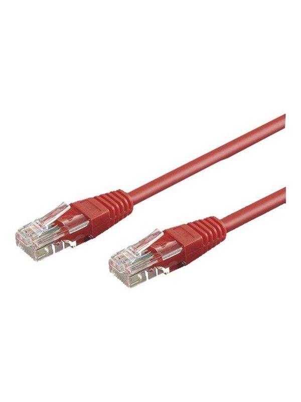 Goobay Patchkabel CAT 5e, U/UTP, röd, 0,5 m kopparklädd aluminiumtråd (CCA)