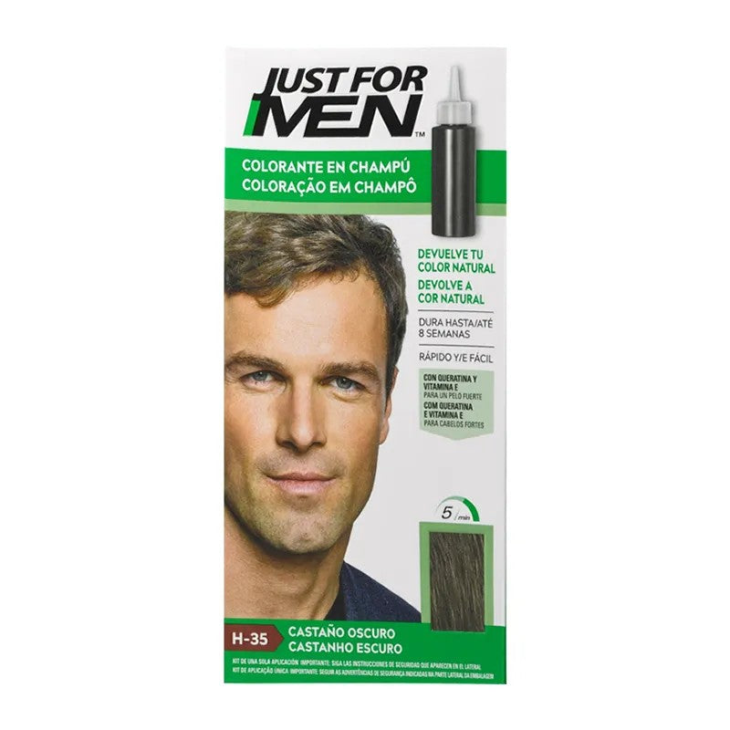 Just for men Shampoo Colorante Castano Scuro — Shampoo colorante