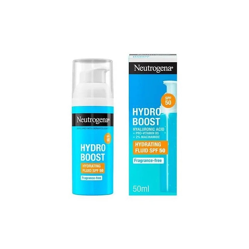 Neutrogena Hydro Boost kosteuttava neste, jossa on hyaluronihappo B5 ja niasiiniamidi SPF 50 50 ml