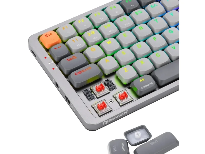 REDRAGON K652GG-RGB-PRO Azure keyboard - Pelinäppäimistö - Englanti (US) - Harmaa