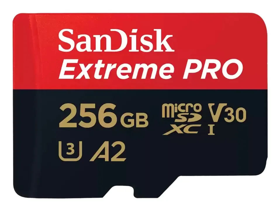 SanDisk Extreme Pro - Flash-muistikortti (microSDXC-SD-sovitin sisältyy) - 256 GB - A2 / Video Class V30 / UHS-I U3 / Class10 - microSDXC UHS-I