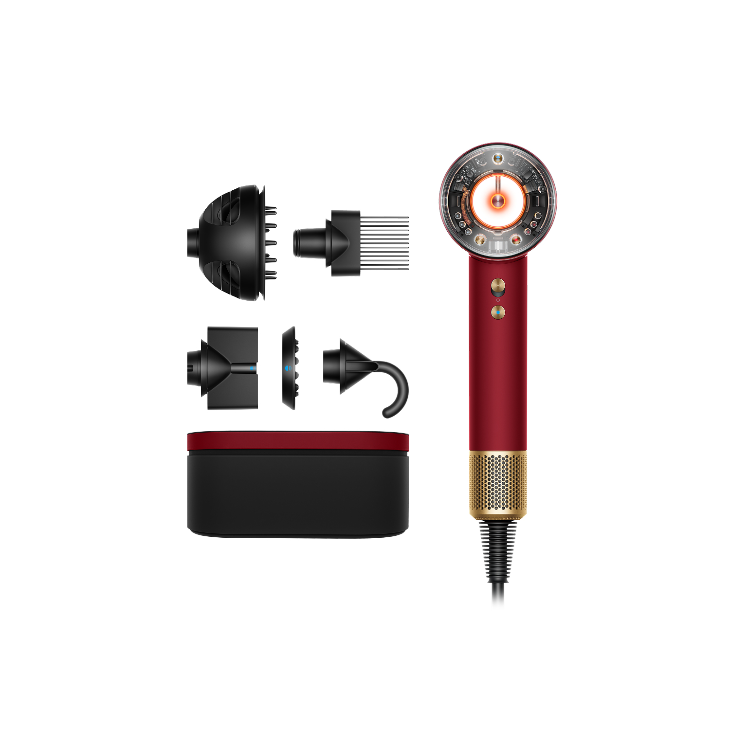 Dyson Supersonic NuralTM hiustenkuivaaja Straight+Wavy (Red Velvet/Gold)