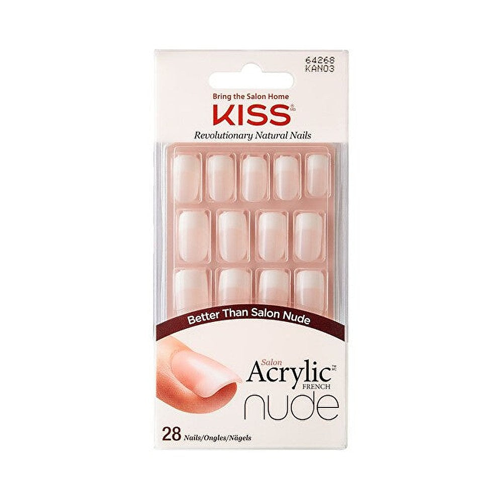Kiss my face Salon Acrylic French 64268 (28 kpl) - ranskalaiset manikyyri-akryylikynnet luonnollisen ilmeen saamiseksi