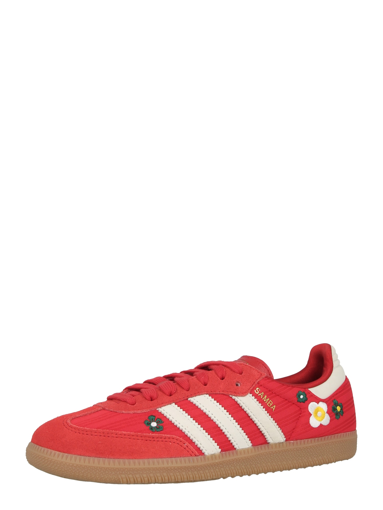 ADIDAS ORIGINALS Matalavartiset tennarit 'SAMBA'  pastellinkeltainen / tummanvihreä / punainen / offwhite