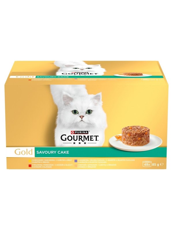 Purina Gourmet Gold Savoury Cake, Kissan märkäruoka, Adult, 48 x 85 g