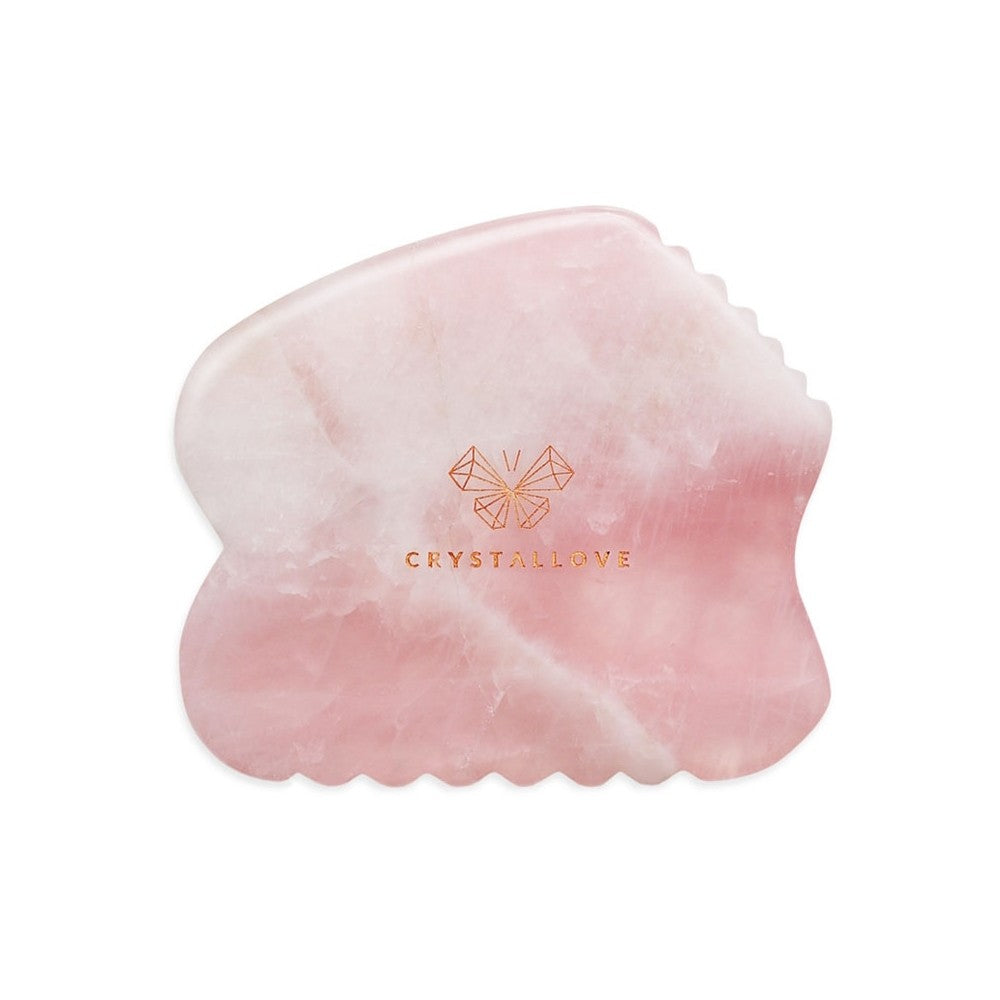Crystallove Rose Quartz Contour Gua Sha kasvohierontatyökalut 1 kpl