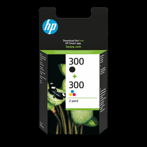 HP 300 CN637EE -mustekasettipakkaus, musta ja väri, 2 kpl