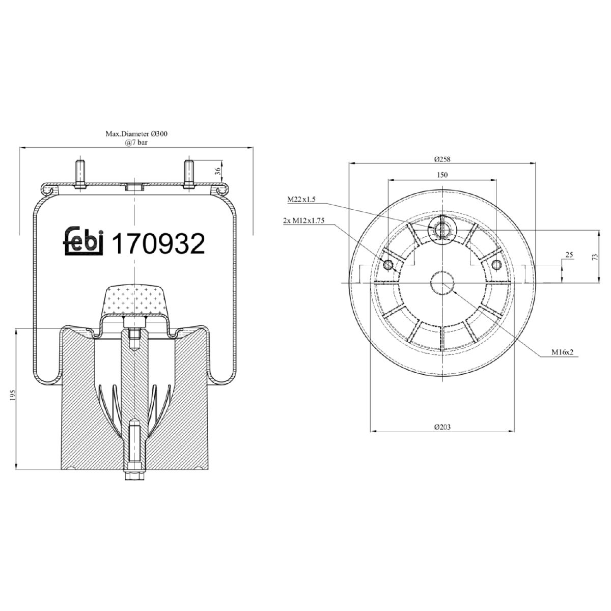 Metallipalje, ilmajousitus FEBI BILSTEIN 170932