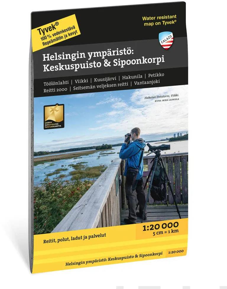 Calazo Tyvek Helsinki Keskuspuisto & Sipoonkorpi retkeilykartta, suomi