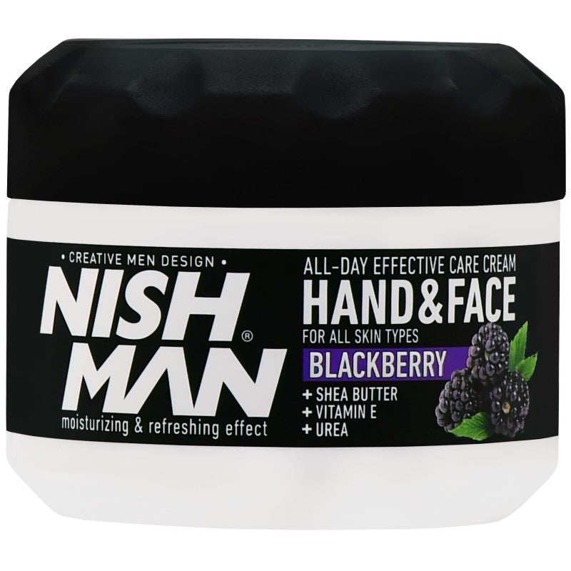 Nishman Hand & Face Cream Blackberry - kasvo- ja käsivoide, karhunvatukka, 300 ml