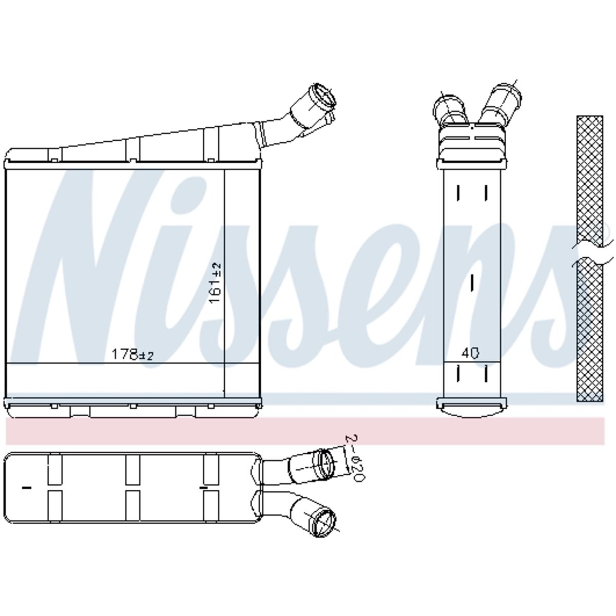 Jäähdytin, moottorin jäähdytys NISSENS 606334