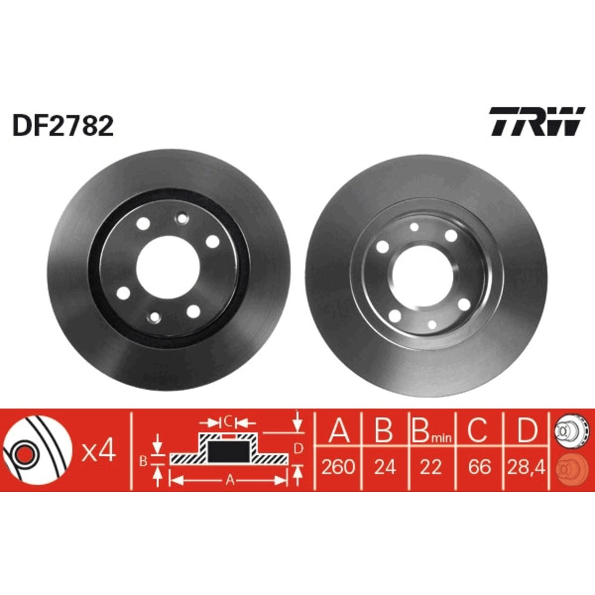 Jarrulevy TRW DF2782