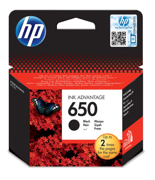 HP 650 -mustekasetti, 6.5 ml, musta