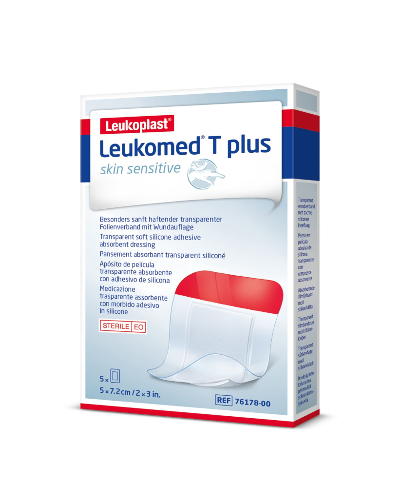 Leukomed T Plus Skin Sensitive 5 x 7,2 cm steriili haavasidos 5 kpl
