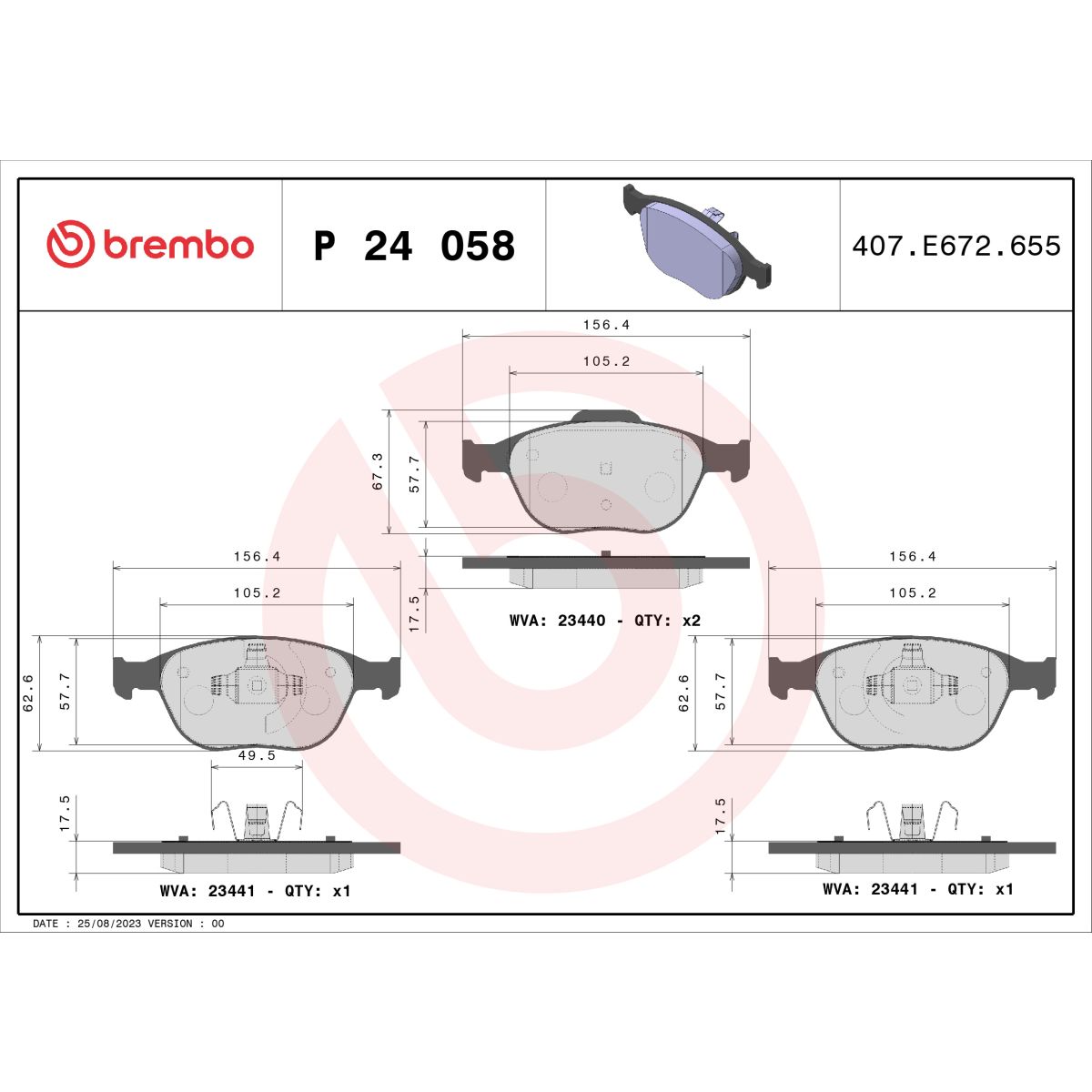 Jarrupalat, levyjarru BREMBO P 24 058