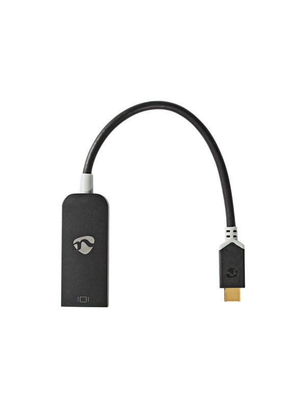 Nedis USB-CTM Sovitin | USB 3.2 Gen 1 | USB-CTM Uros | DisplayPort Naaras | 8K@30Hz | 0.20 m | Pyöreä | Kullattu | PVC | Antrasiitti | Laatikko