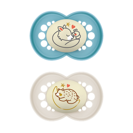 MAM Night Fox & Hedgehog Design 6 kk+ Tutti – 2 kpl