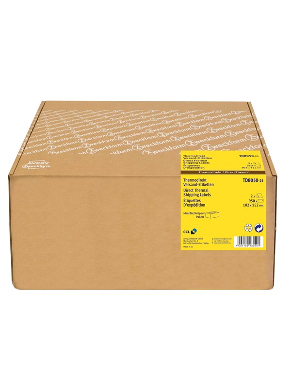 Avery Direct Thermal shipping labels 25 mm core roll 2 rolls per pack