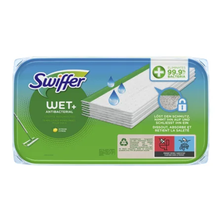 Swiffer Wet+ antibakteeriset lattiamoppilaput - 10 kpl