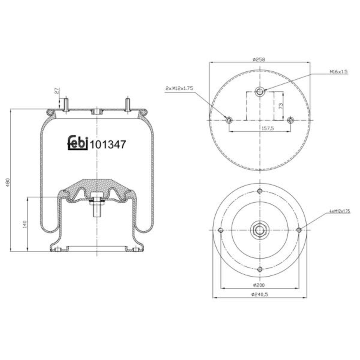 Metallipalje, ilmajousitus FEBI BILSTEIN 101347