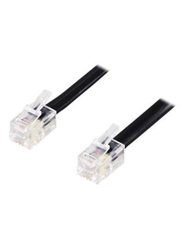 Delta Deltaco Modular Cable 4p4c Rj9/rj10/rj22 M-m 10m Black 10m Rj-11 Rj-10
