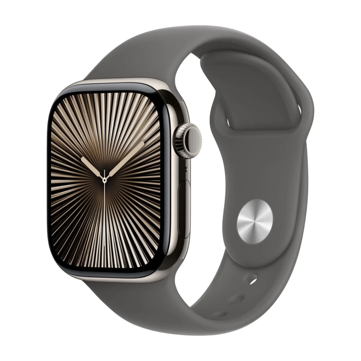 Apple Watch Series 10 GPS + Cellular 42mm - Titanium Case with Stone Grey Sport Band - S/M