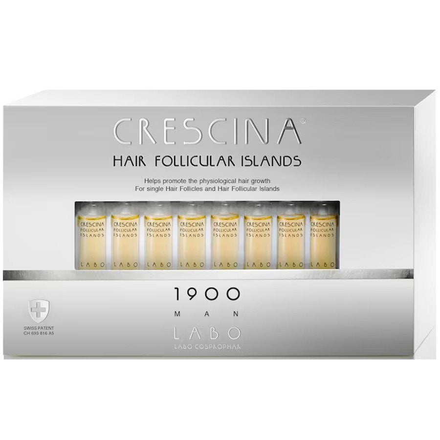 Labo Set Crescina Follicular Islands 1900 kasvun stimulointiin tarkoitetut ampullit hiuspohjan hoitoseerumi miehille 20 kpl