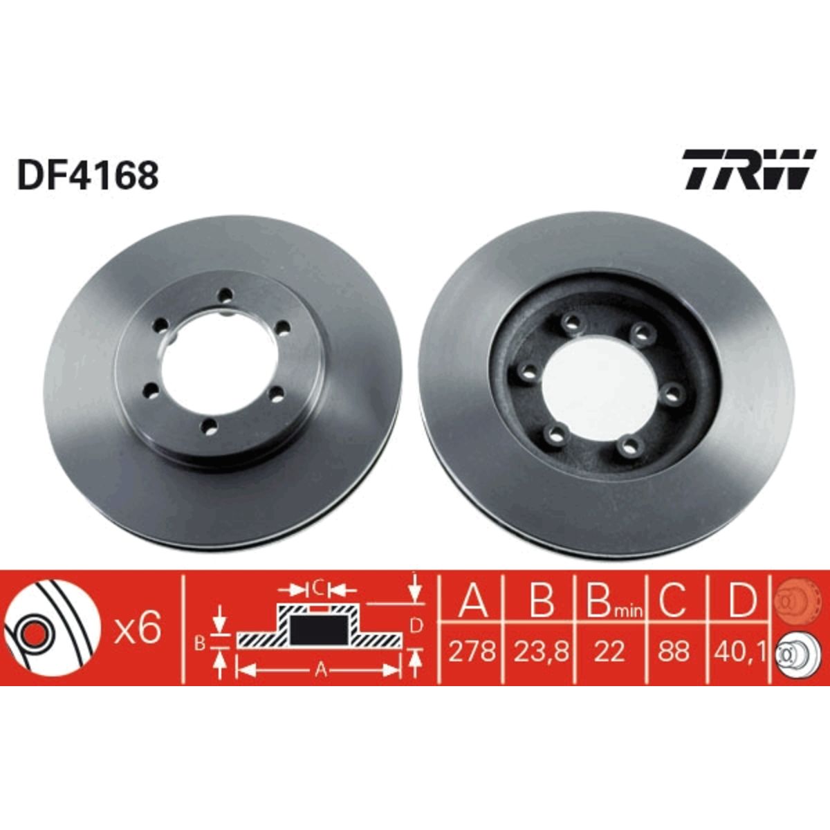 Jarrulevy TRW DF4168