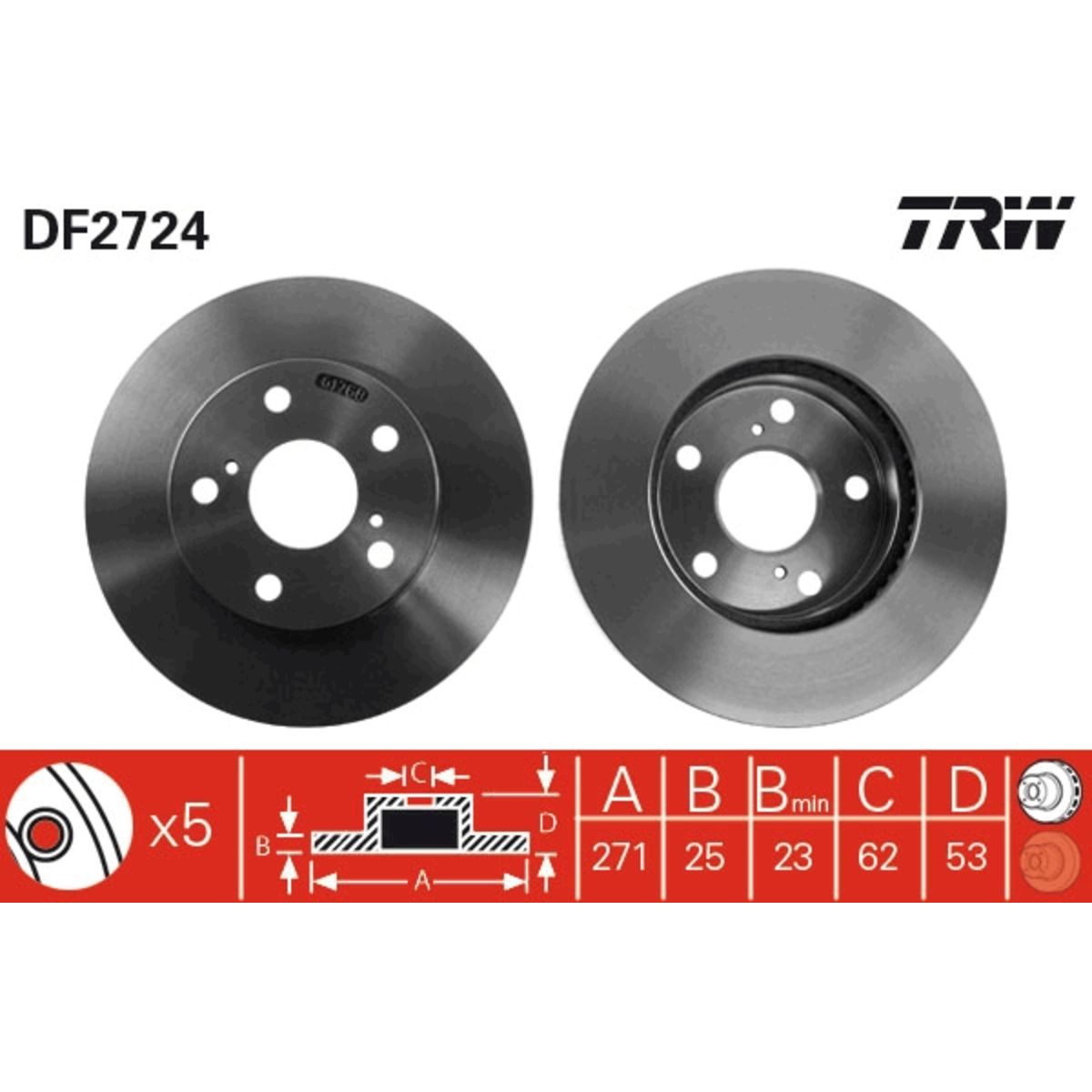 Jarrulevy TRW DF2724