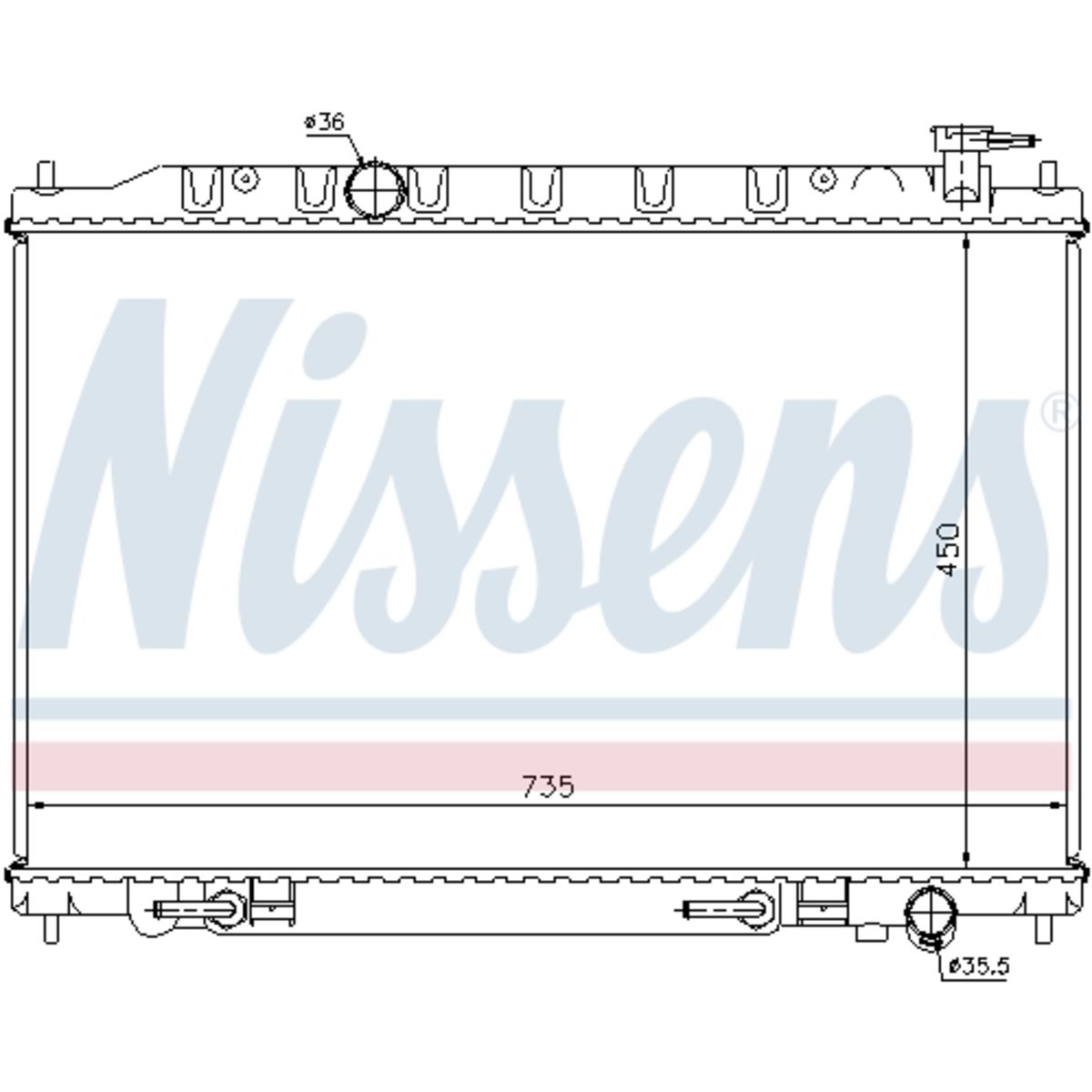 Jäähdytin, moottorin jäähdytys NISSENS 68712