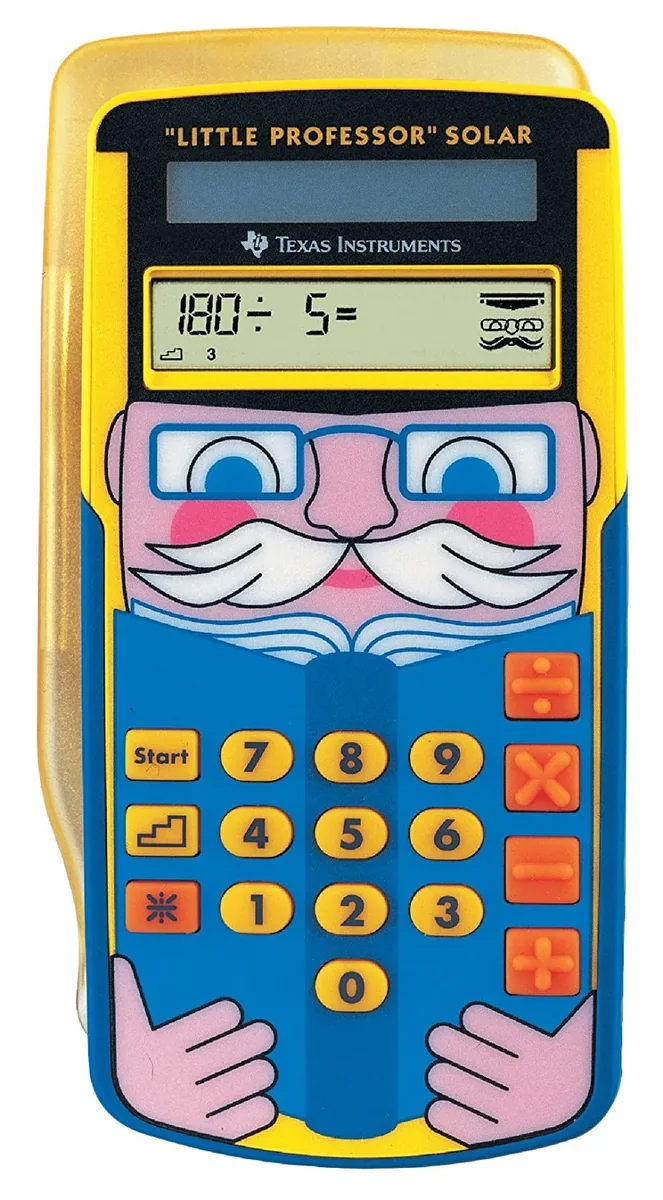 Texas Instruments Little Professor Solar, tasku, graafi, 8 numeroa, 1 rivi, aurinko, monivärinen, monivärinen