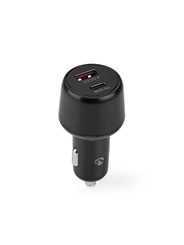 Nedis Autolaturi | 65 W | 2.0 / 3.0 / 3.25 A | Lähtöliitäntöjen määrä: 2 | Portin tyyppi: USB-A / USB-CTM | Automaattinen Jännitteen Valinta