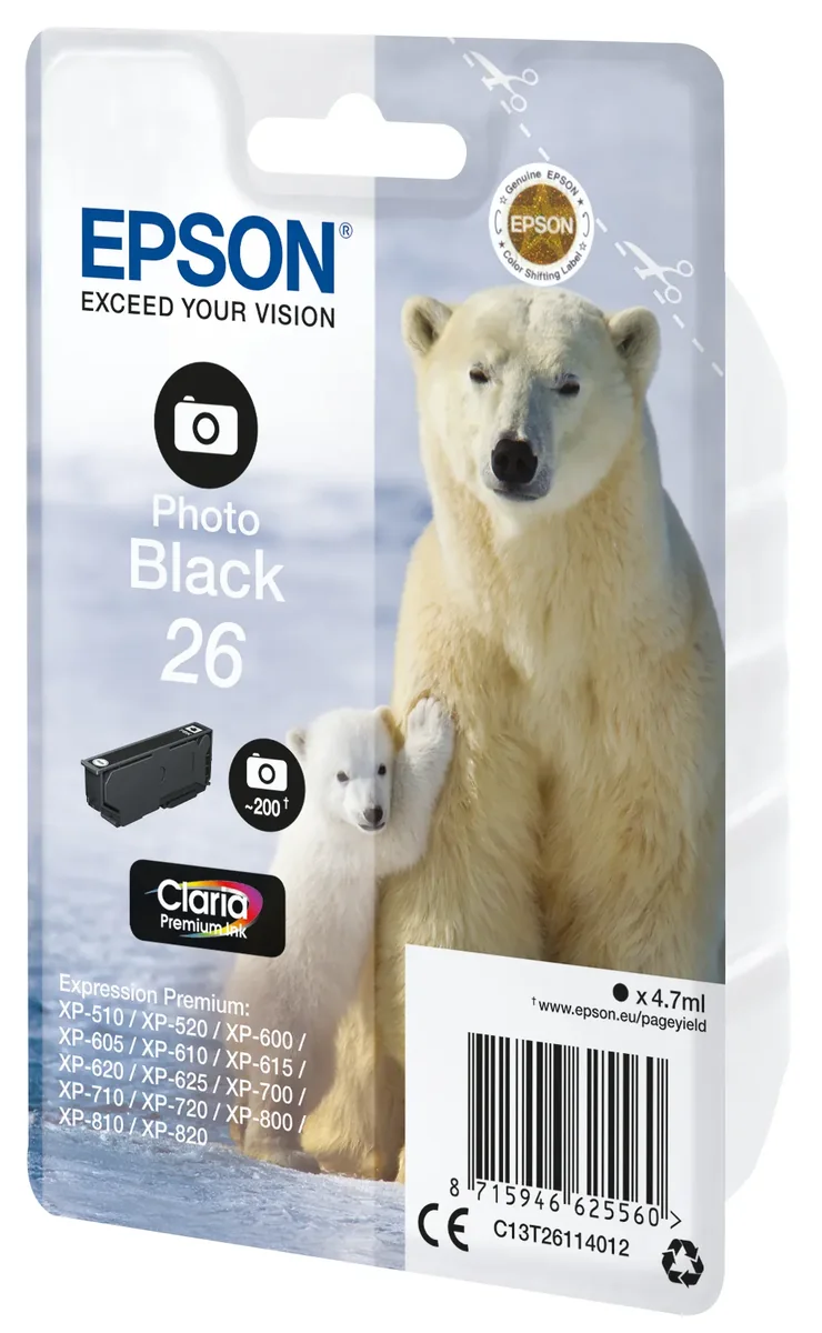 Epson 26 - Photo Musta Ink