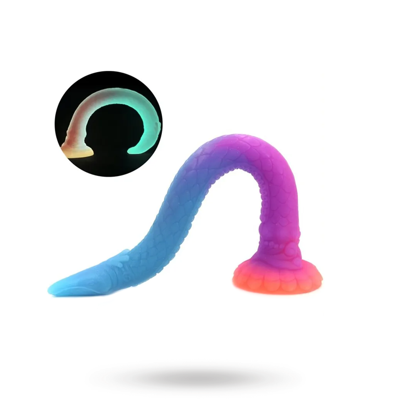 Unicorny Luminous Mixed Color Anal Dildo 47 cm Dragon Dildo