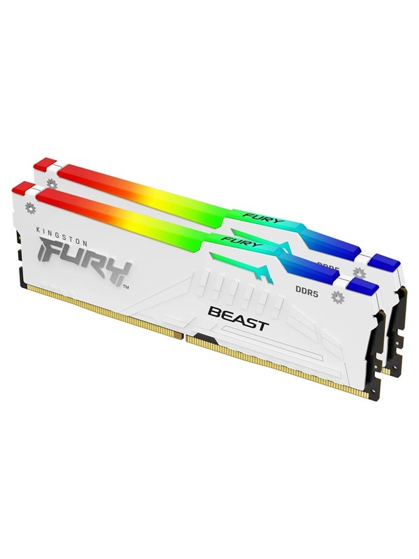 Kingston FURY Beast RGB 32 Gt (2 x 16 Gt) DDR5 5200 MHz, CL40 -muisti, valkoinen (XMP)
