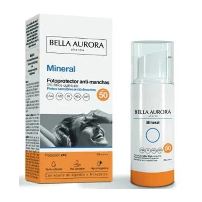 Bella Aurora Mineraali anti-blemish aurinkovoide SPF 50 50 ml