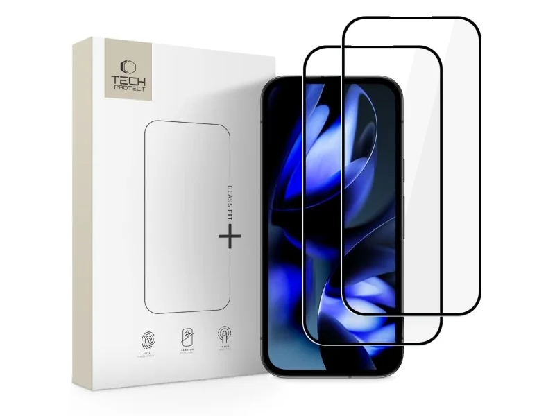 SZKLO HARTOWANE TECH-PROTECT GLASS FIT+ 2-PACK GOOGLE PIXEL 9A / 10A BLACK