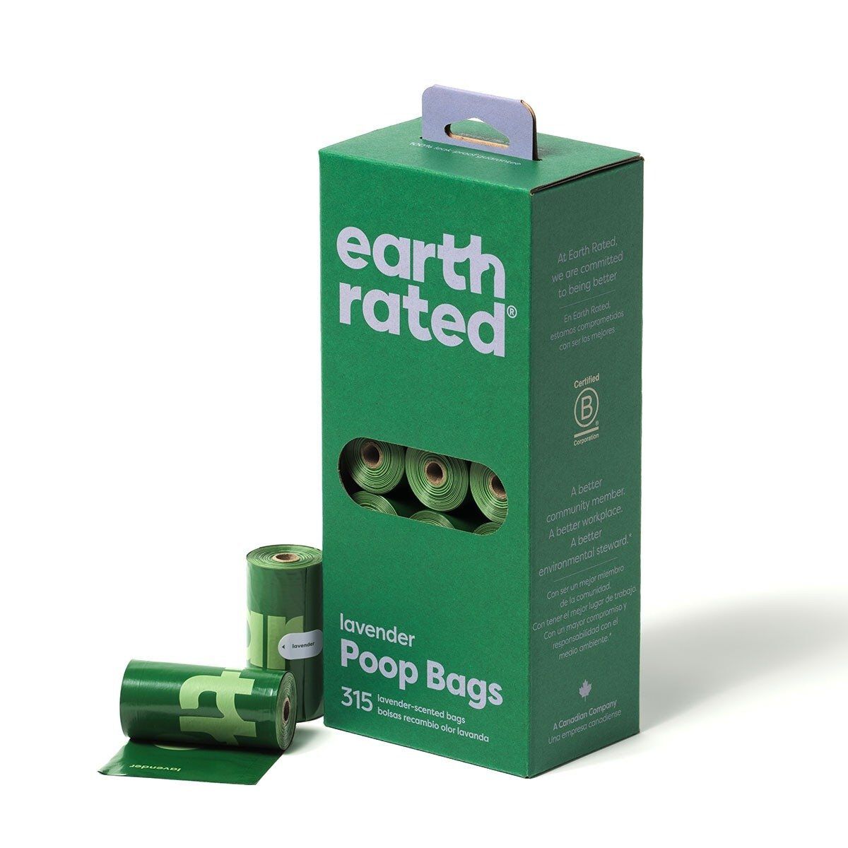 Koiran kakkapussit Earth Rated PCR-muovia, laventeli