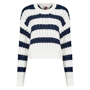 Tommy Jeans Neulepaita 'Loose Cable'  laivastonsininen / valkoinen